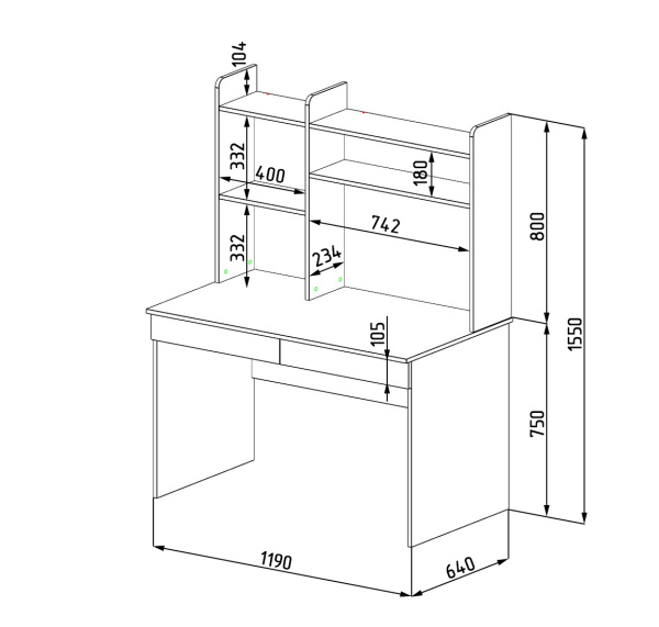 Стол коллекции Модерн 1200 мм  от Династия Kids