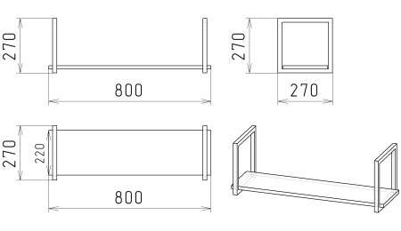 Полка навесная Лофт-800 (дуб каньон)