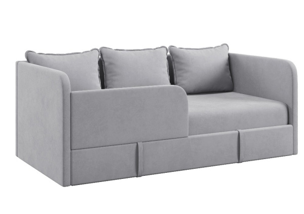 Диван-кровать Кэви (всё в комплекте). Велюр Velutto 49 (серый)