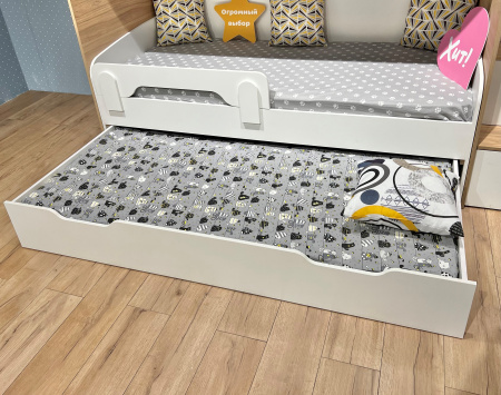 Кровать 2-х ярусная выдвижная Дабл 190х90 +180х80 (цвета разные) от Династия Kids