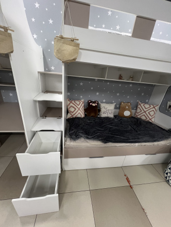 Кровать Квартет + кровать Дабл (цвет белый) 190х90