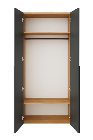 Распашной шкаф + стеллаж переходной + угловой шкаф + пенал коллекции Брайт Графит от Династия Kids