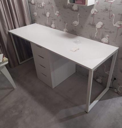 Стол Дуэт 2400 мм (белый + опоры белые). Столешница 22 мм от Династия Kids