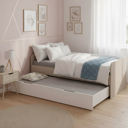 Кровать 2-х ярусная Дабл 190х90 +180х80 (дуб золотистый + белый)  от Династия Kids