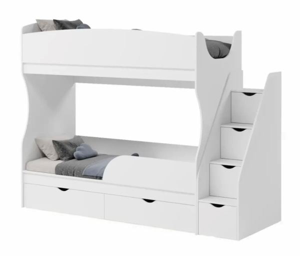 Двухъярусная кровать Альфа 190х80 с бортиком от Династия Kids