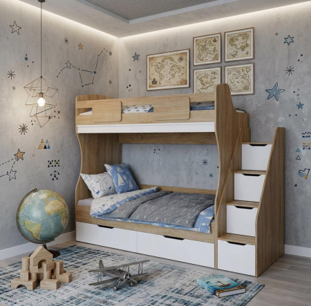 Кровать 2-х ярусная МИА (цвета разные) 180х80 от Династия Kids