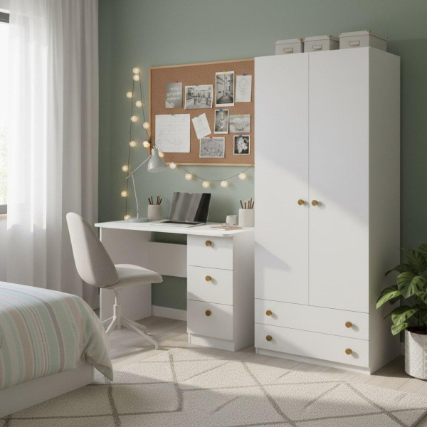 Комплект мебели: стол + шкаф коллекции Умка NEW (ручки - дуб) 