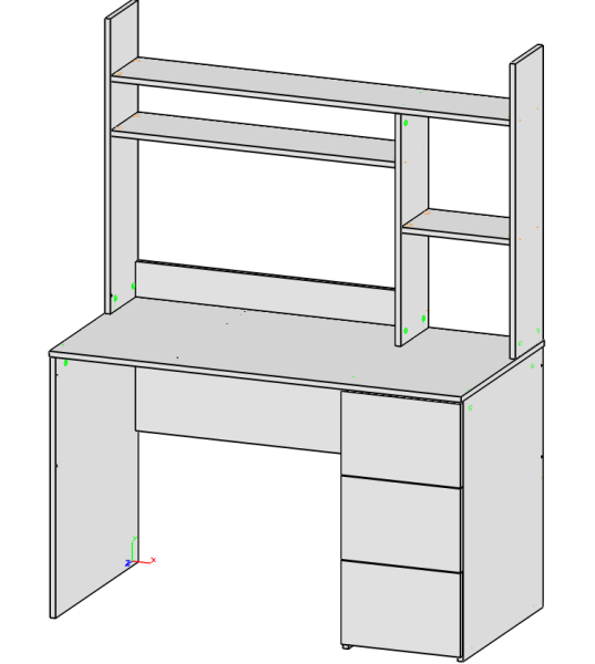 Стол письменный Практик 1200 мм (белый). Левый/правый от Династия Kids