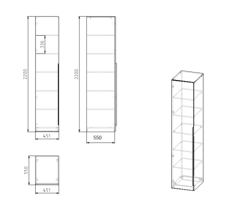 Угловой шкаф + пенал + стеллаж переходной коллекции Брайт Велюр от Династия Kids