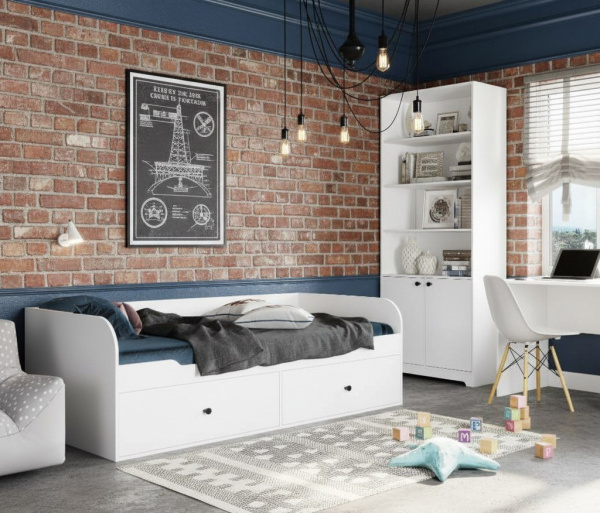 Комплект мебели коллекции Норд: кровать 190х90 + стол + стеллаж