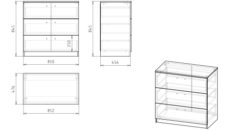 Комод коллекции Престиж (с принтом) + доводчики от Династия Kids
