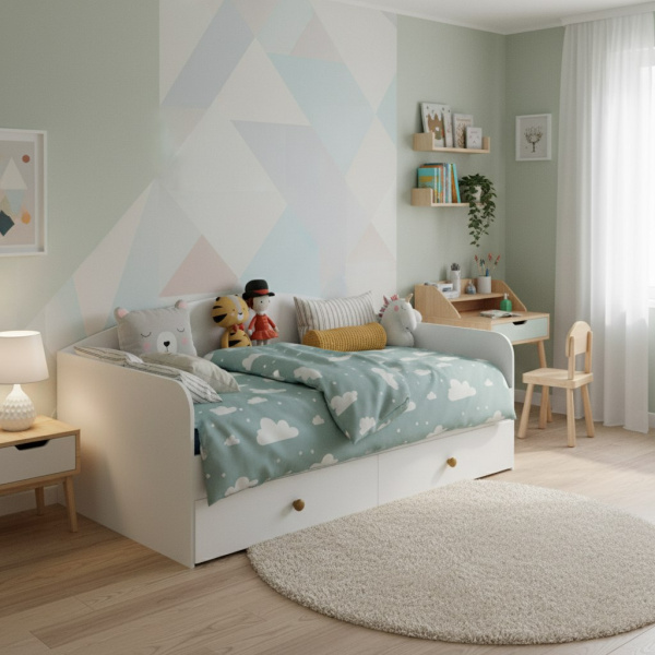 Комплект мебели коллекции Умка: кровати (2 шт) + столы угловые (2 шт) + полки (2 шт) от Династия Kids