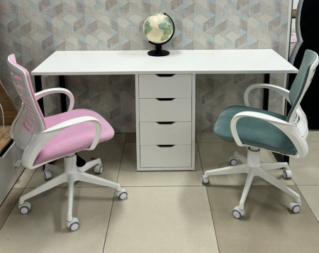 Стол Дуэт 1800 мм (белый + опоры белые). Столешница 22 мм от Династия Kids