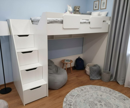 Кровать-чердак 200х90 коллекции Мозаика-2  от Династия Kids