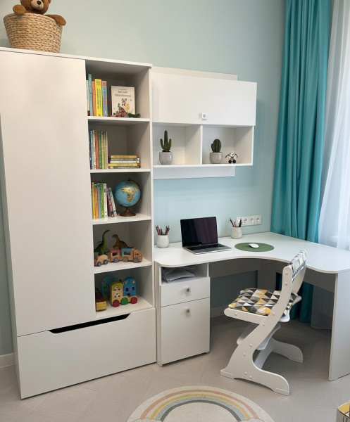 Комплект мебели: стеллаж Мозаика + стол угловой + полка Умка 